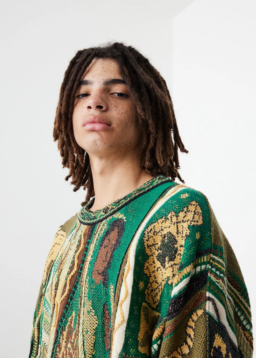 7G Knit Rasta Gaudy Crew Sweater