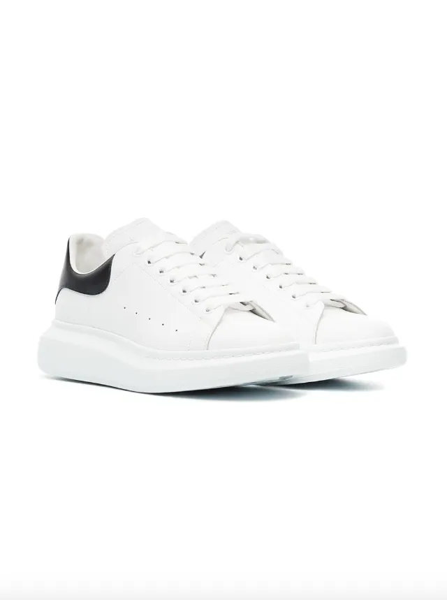 Alexander McQueen Men's Oversized Sneaker in White/black