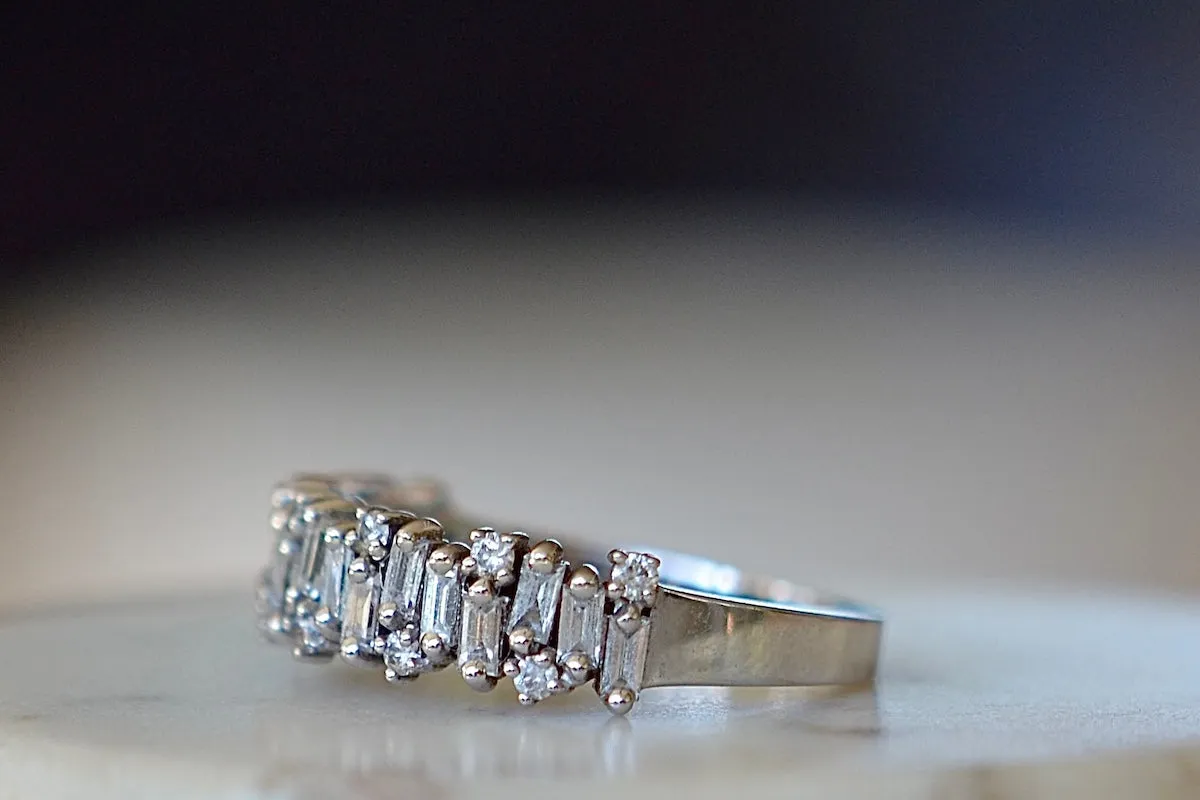 Alternating Diamond Half Eternity Band SK18