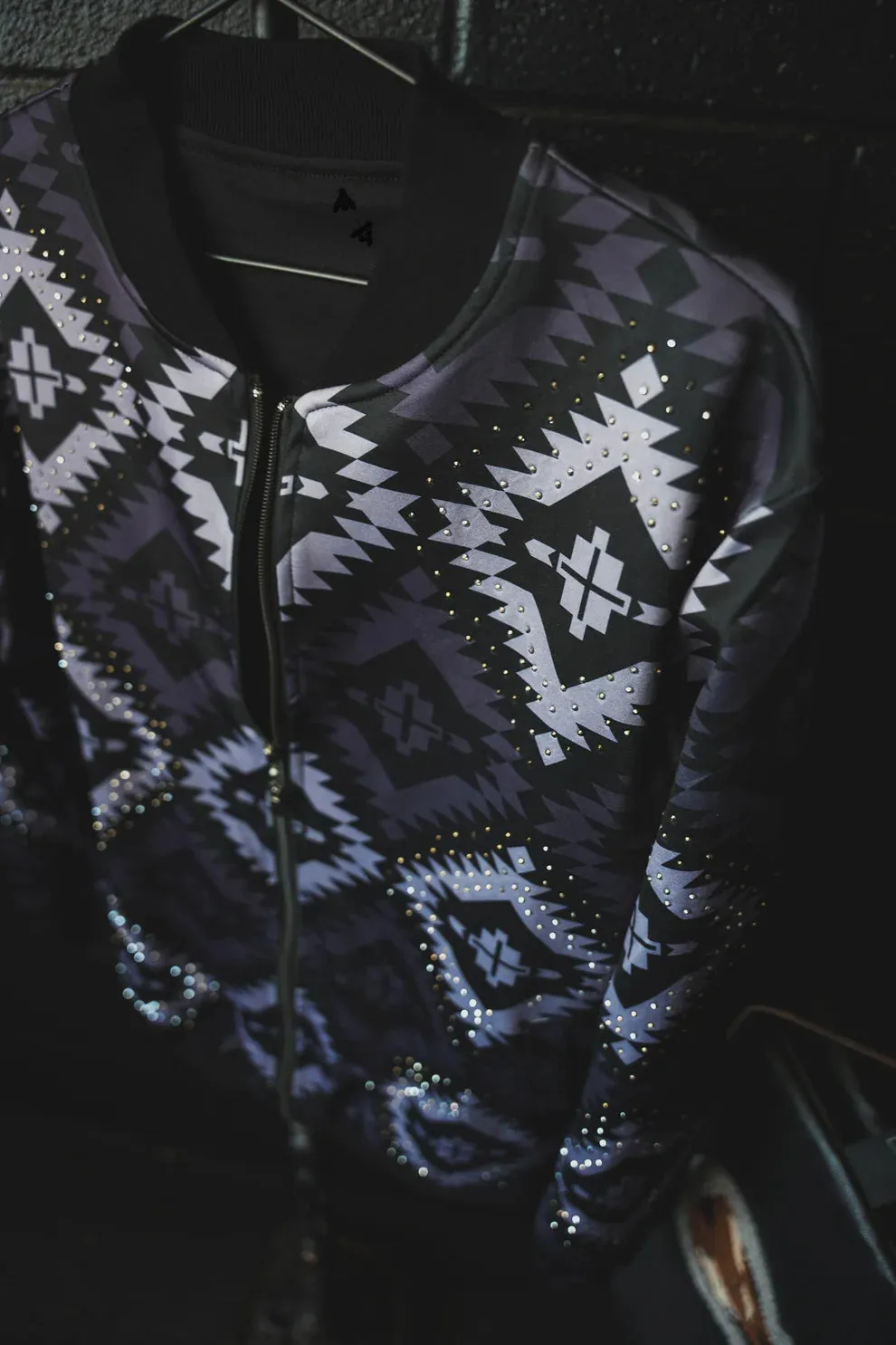 Aztec Studded Bomber Jacket