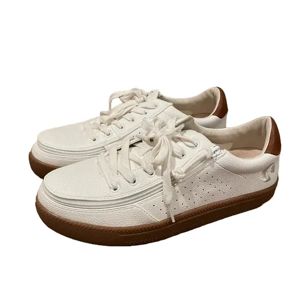 Billy Women's Stylish White Brown Sneaker Low bottom