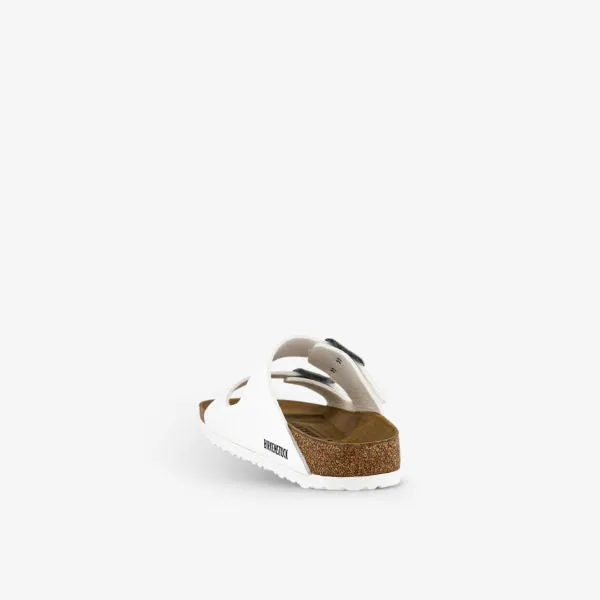 Birkenstock patent leather double strap Arizona sandal, white