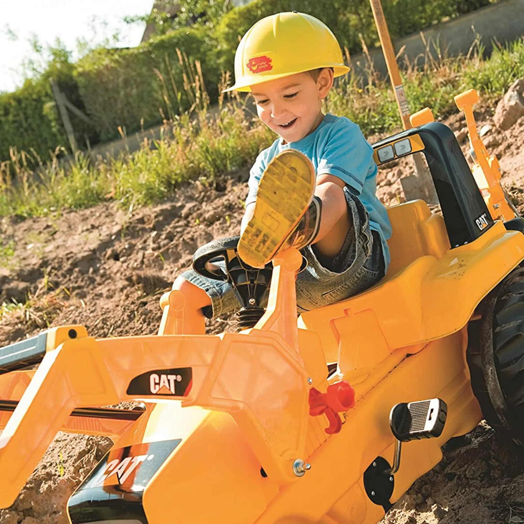 CAT Kids Tractor With Frontloader & Rear Excavator