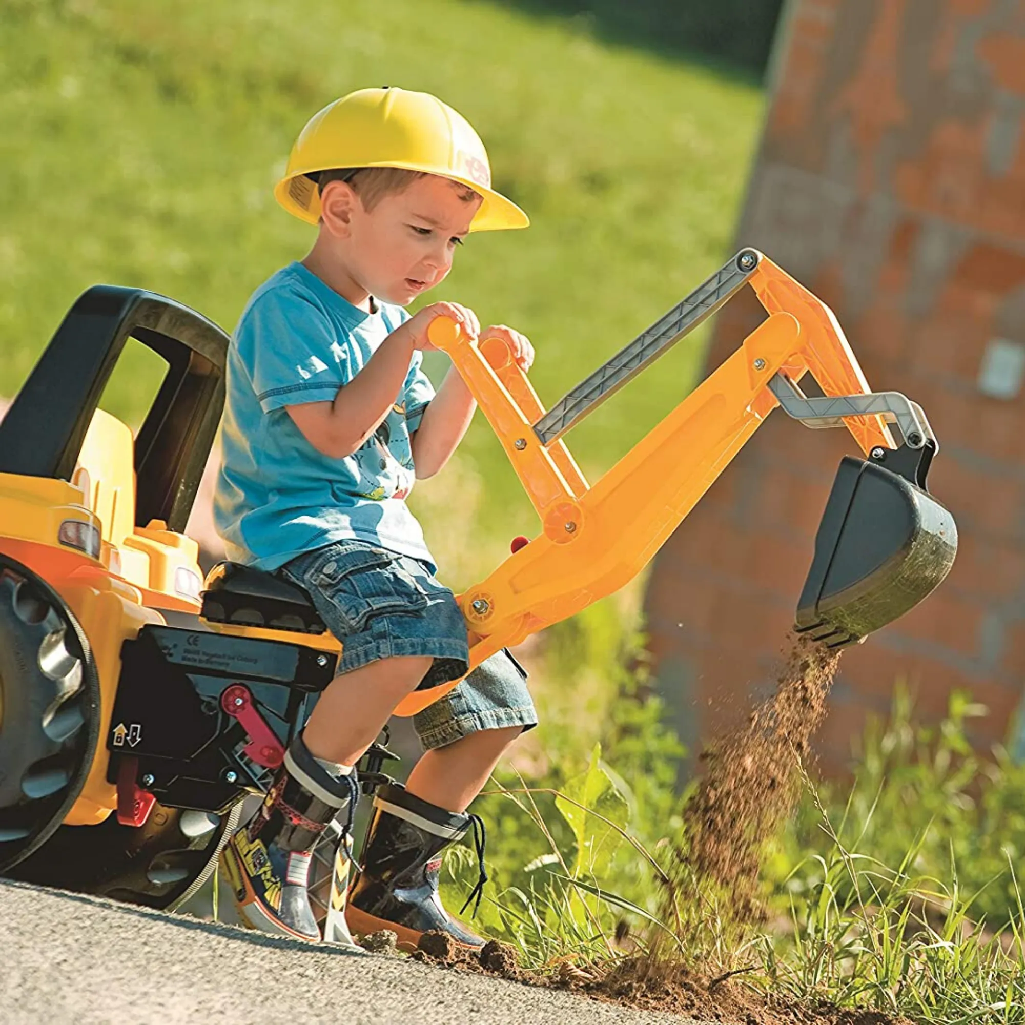 CAT Kids Tractor With Frontloader & Rear Excavator