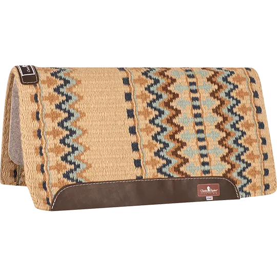 Classic Equine 32"X34" Wool Top Saddle Pad- Sand/Aqua