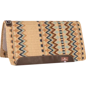 Classic Equine 32"X34" Wool Top Saddle Pad- Sand/Aqua