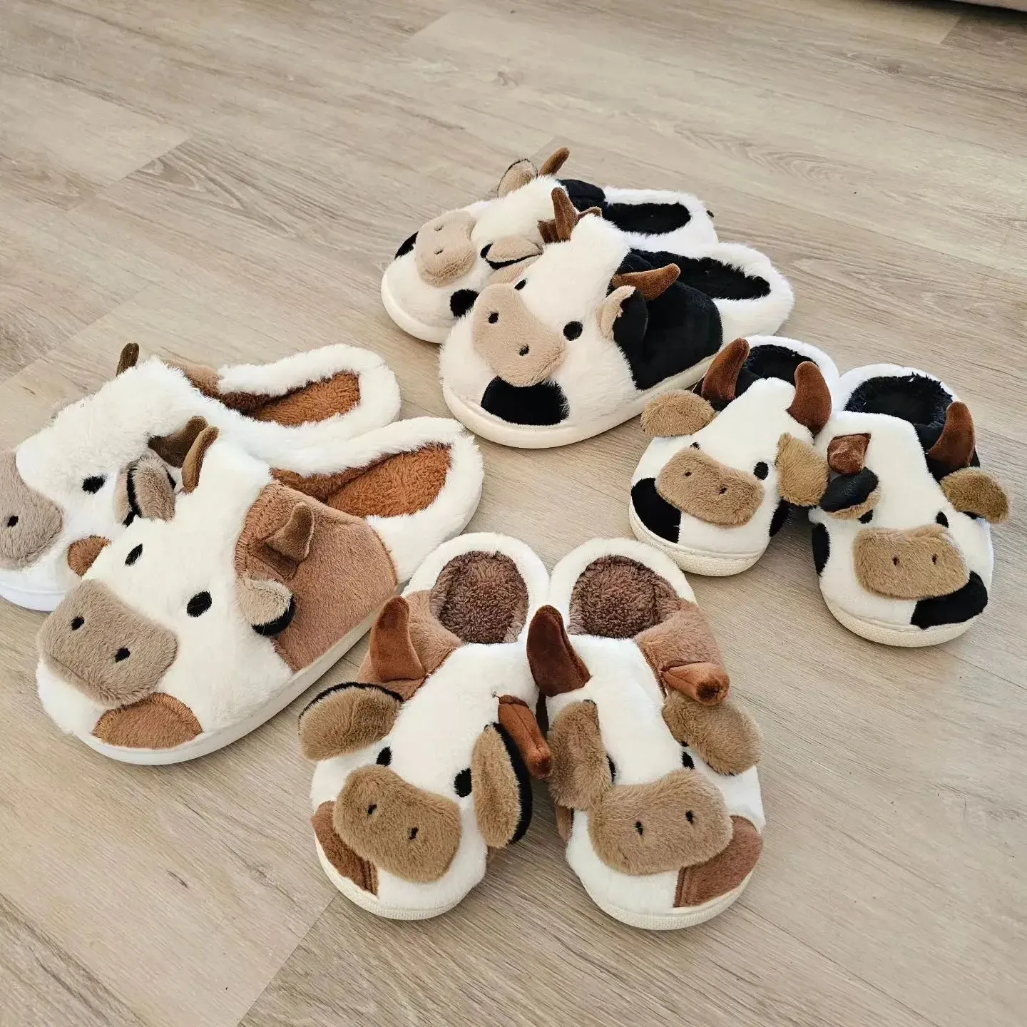 Cow Slippers - Cow Animal Slippers - Fluffy Cow slippers