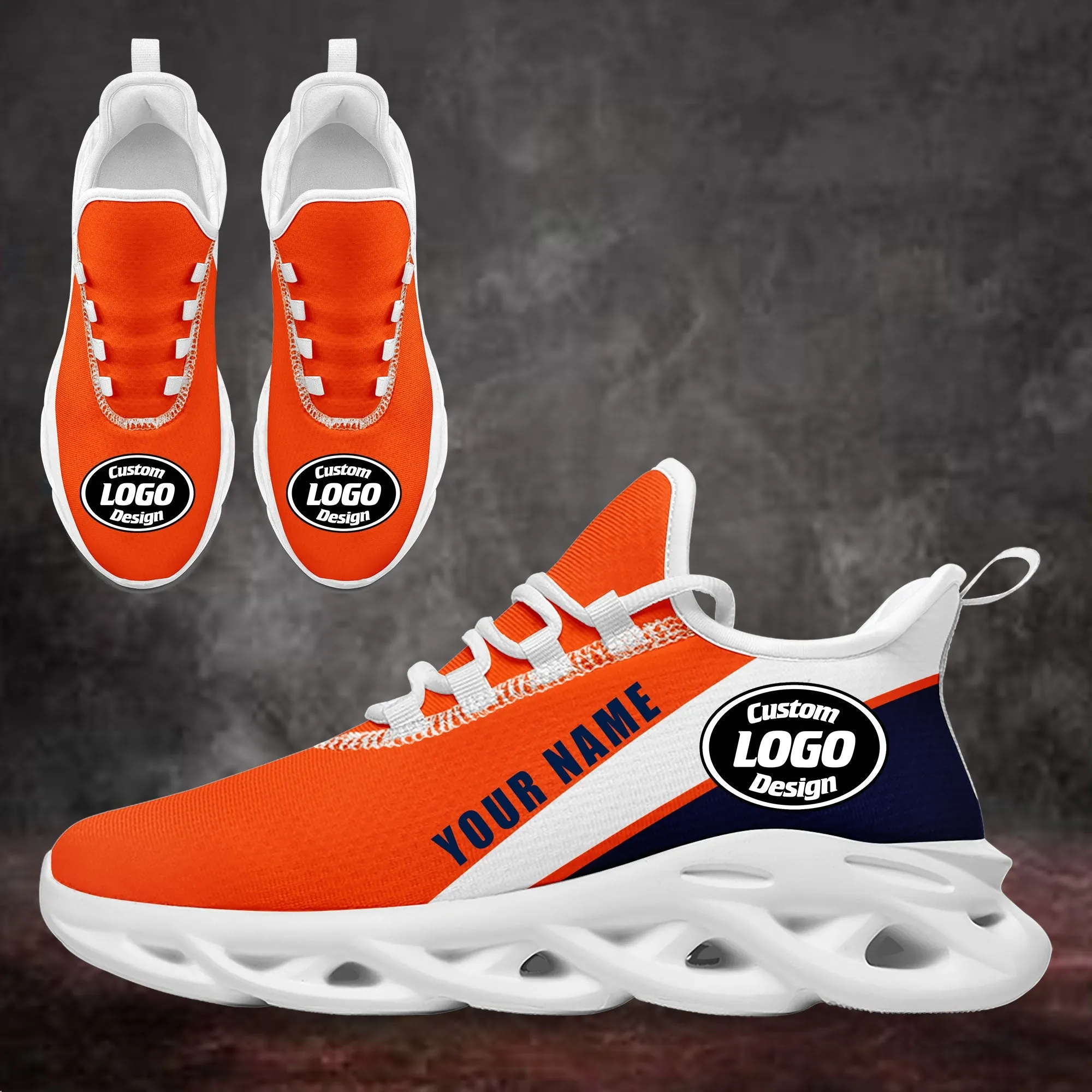 Custom Orange Blue Jersey MaxSoul Shoes and Hat Combo Offer Personalized ZH-bd0b007e-ae