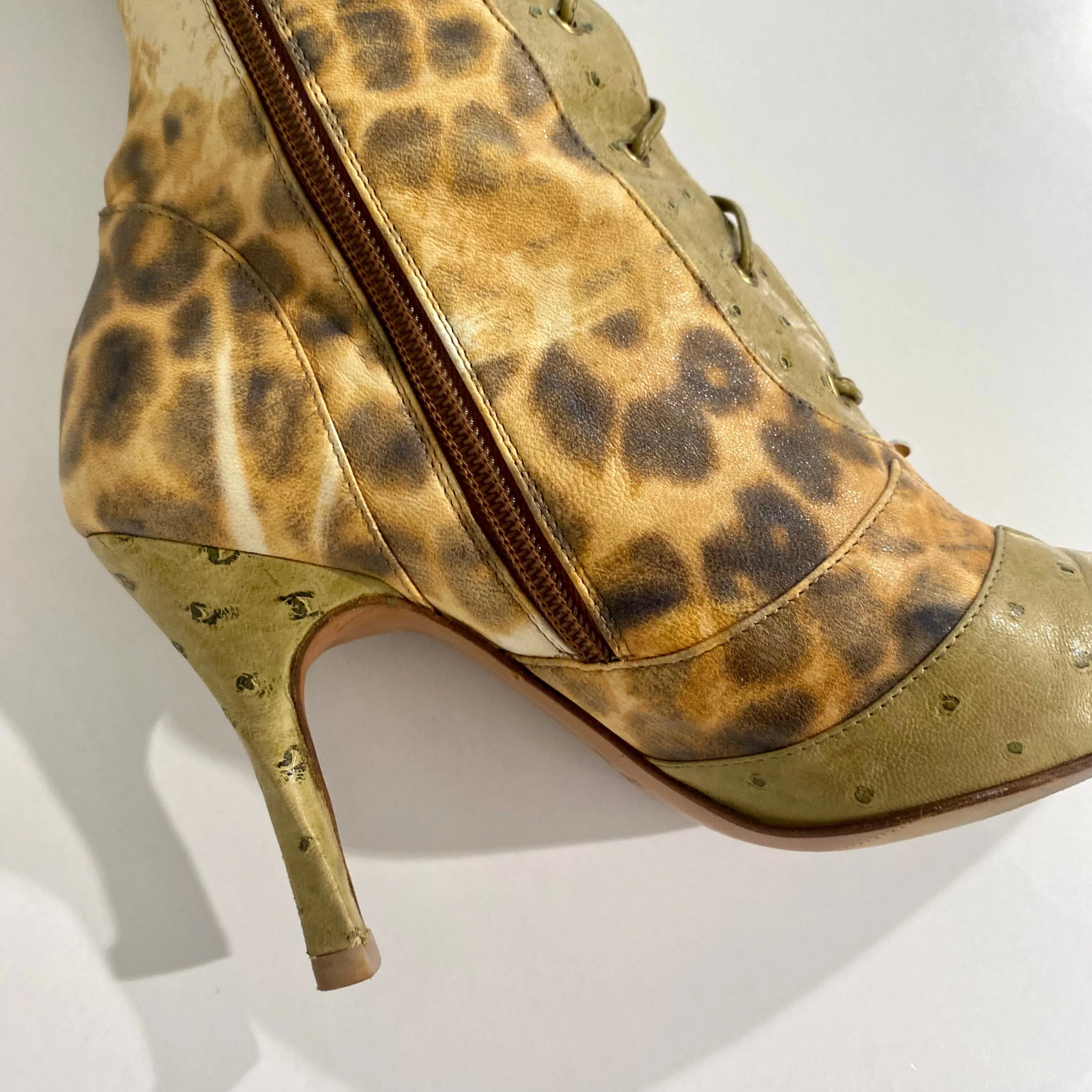 Dior Leopard Ostrich Boots