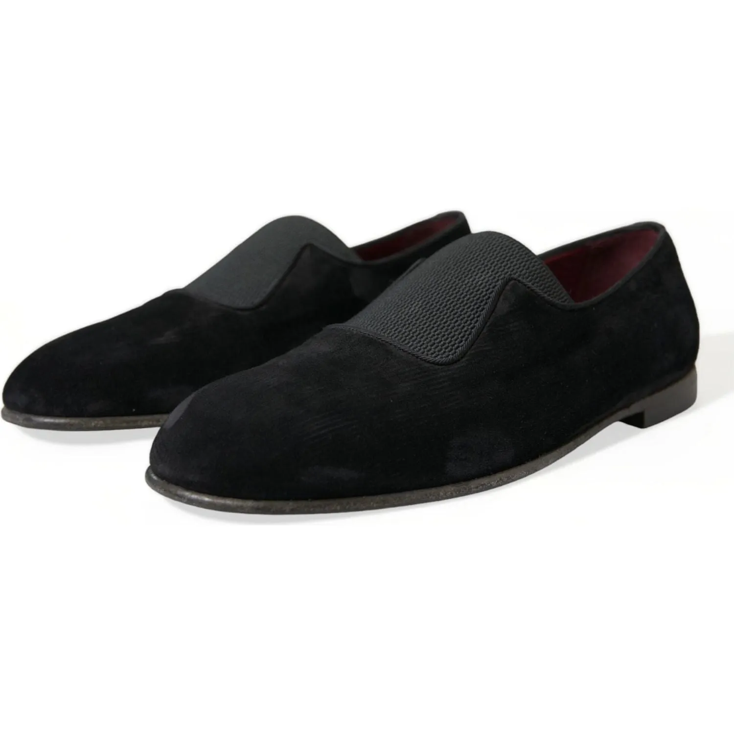 Dolce & Gabbana Elegant Black Velor Loafers for the Discerning Gentleman