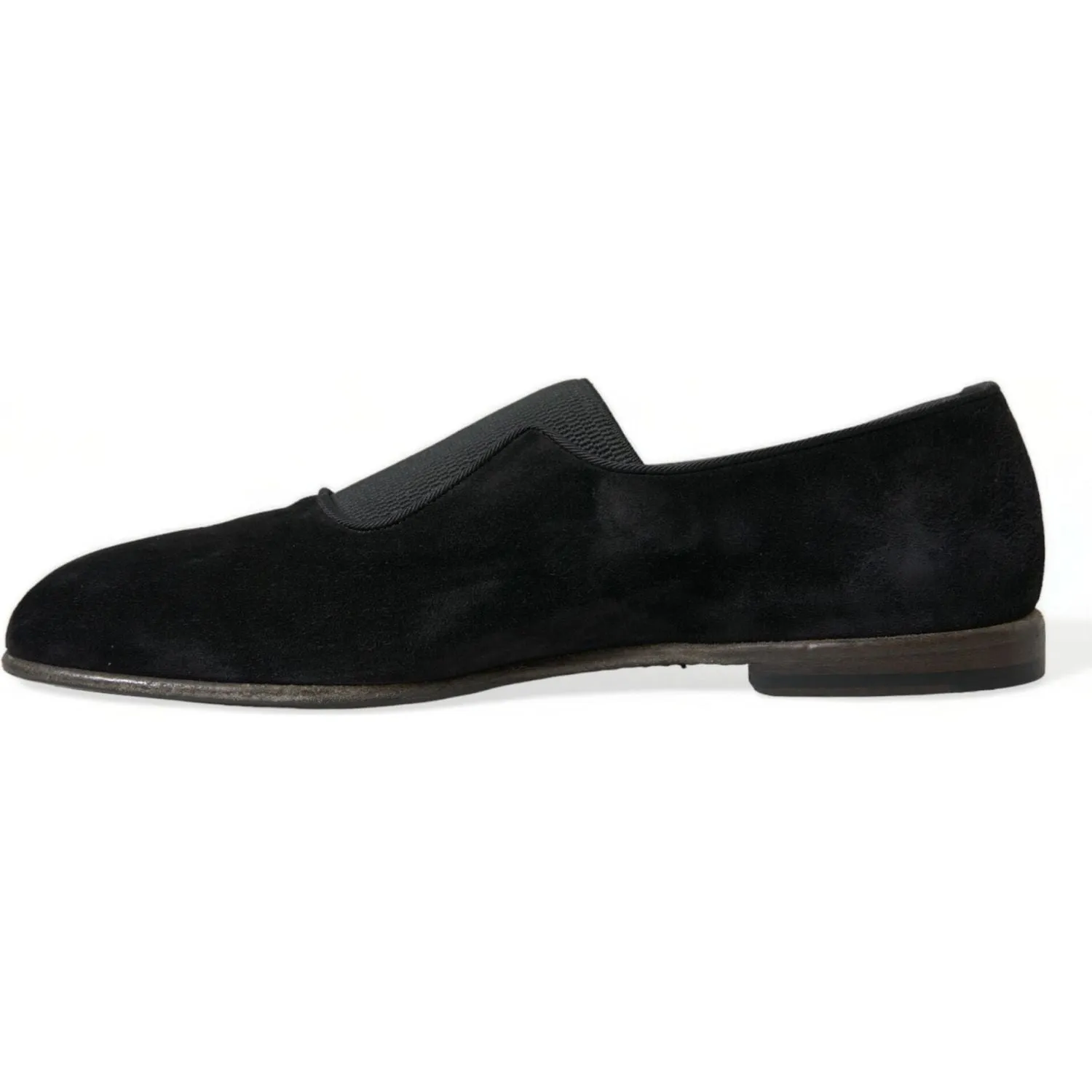 Dolce & Gabbana Elegant Black Velor Loafers for the Discerning Gentleman