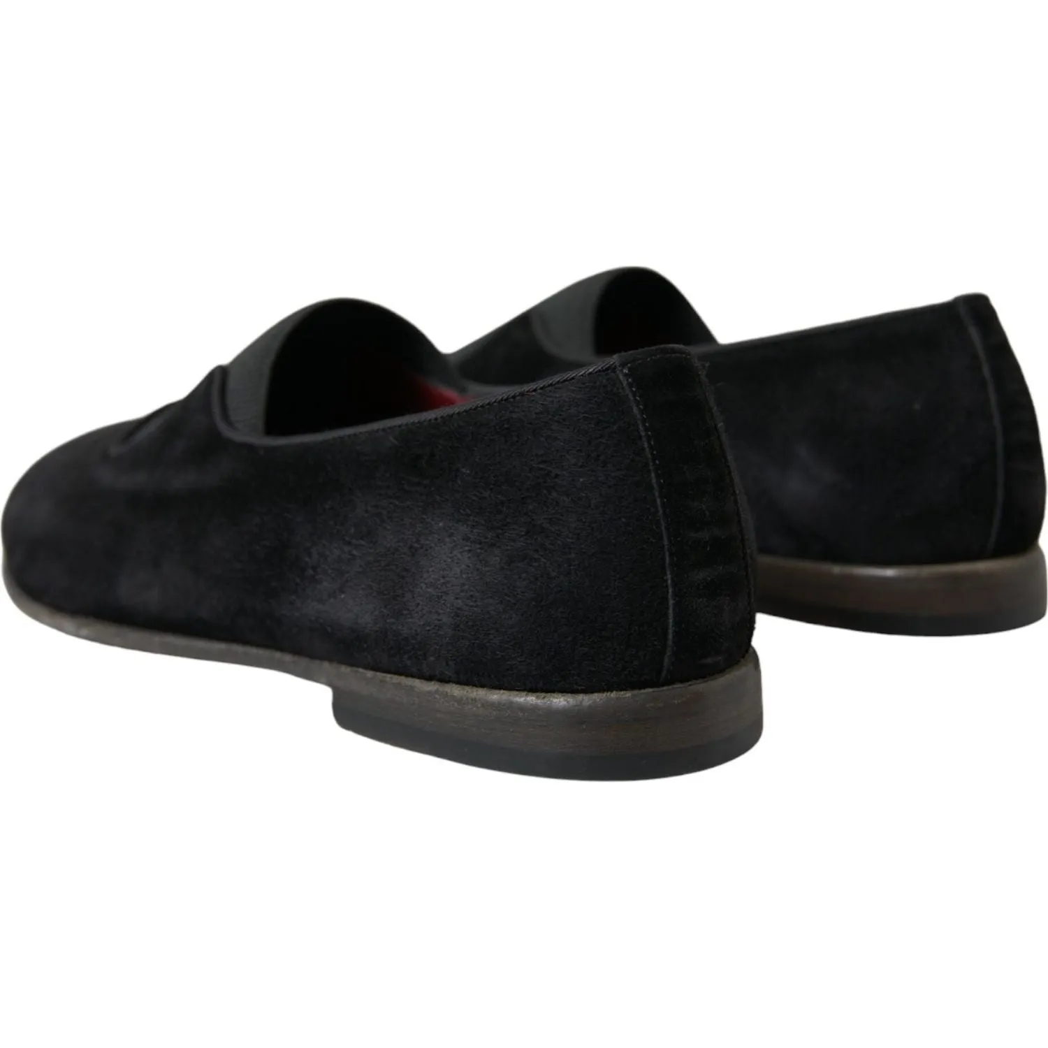 Dolce & Gabbana Elegant Black Velor Loafers for the Discerning Gentleman