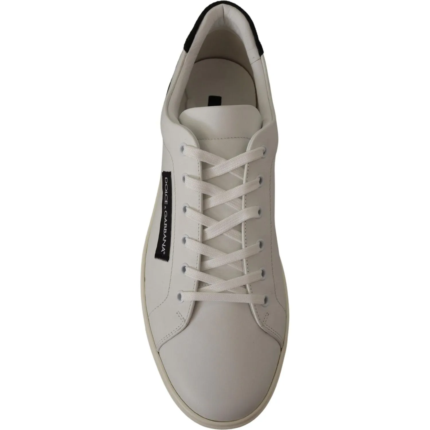 Dolce & Gabbana Elegant White Leather Low Top Sneakers