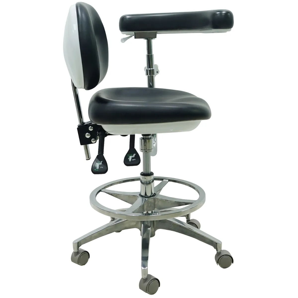 Ergonomic Medical or Dental Operator Chair with Footrest, Backrest and Handrest