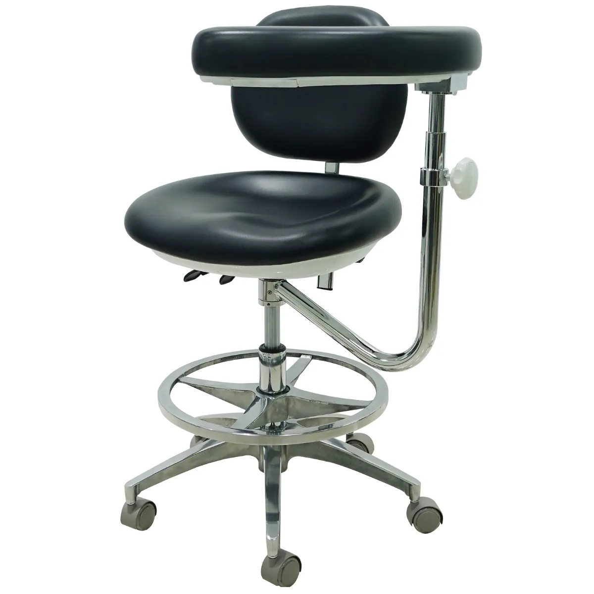 Ergonomic Medical or Dental Operator Chair with Footrest, Backrest and Handrest