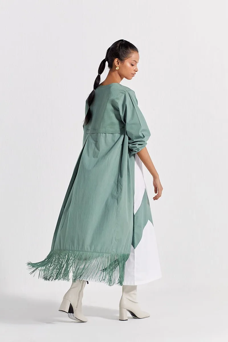 Fringe Back Yoke Jacket - Jade