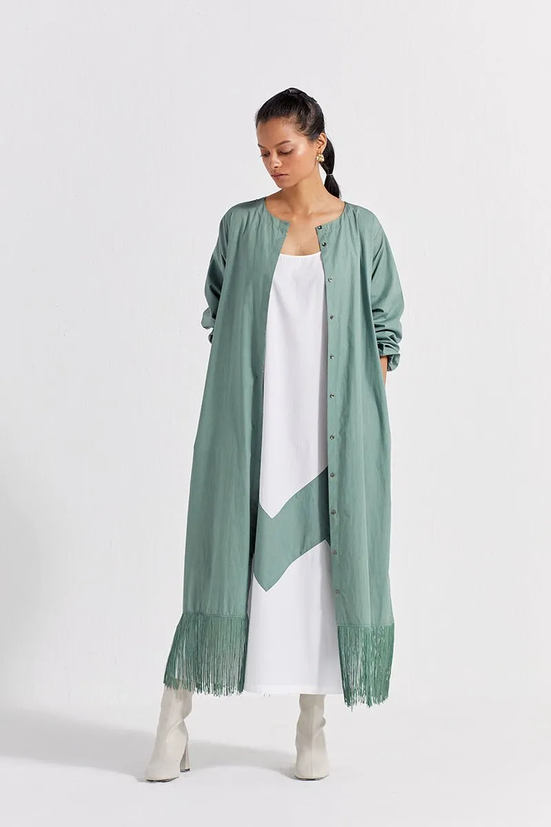 Fringe Back Yoke Jacket - Jade