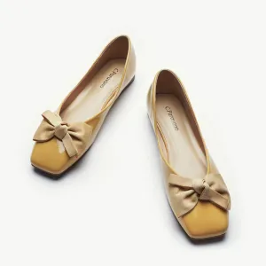 Patent Bow Ballerina Flats (Eva) Yellow