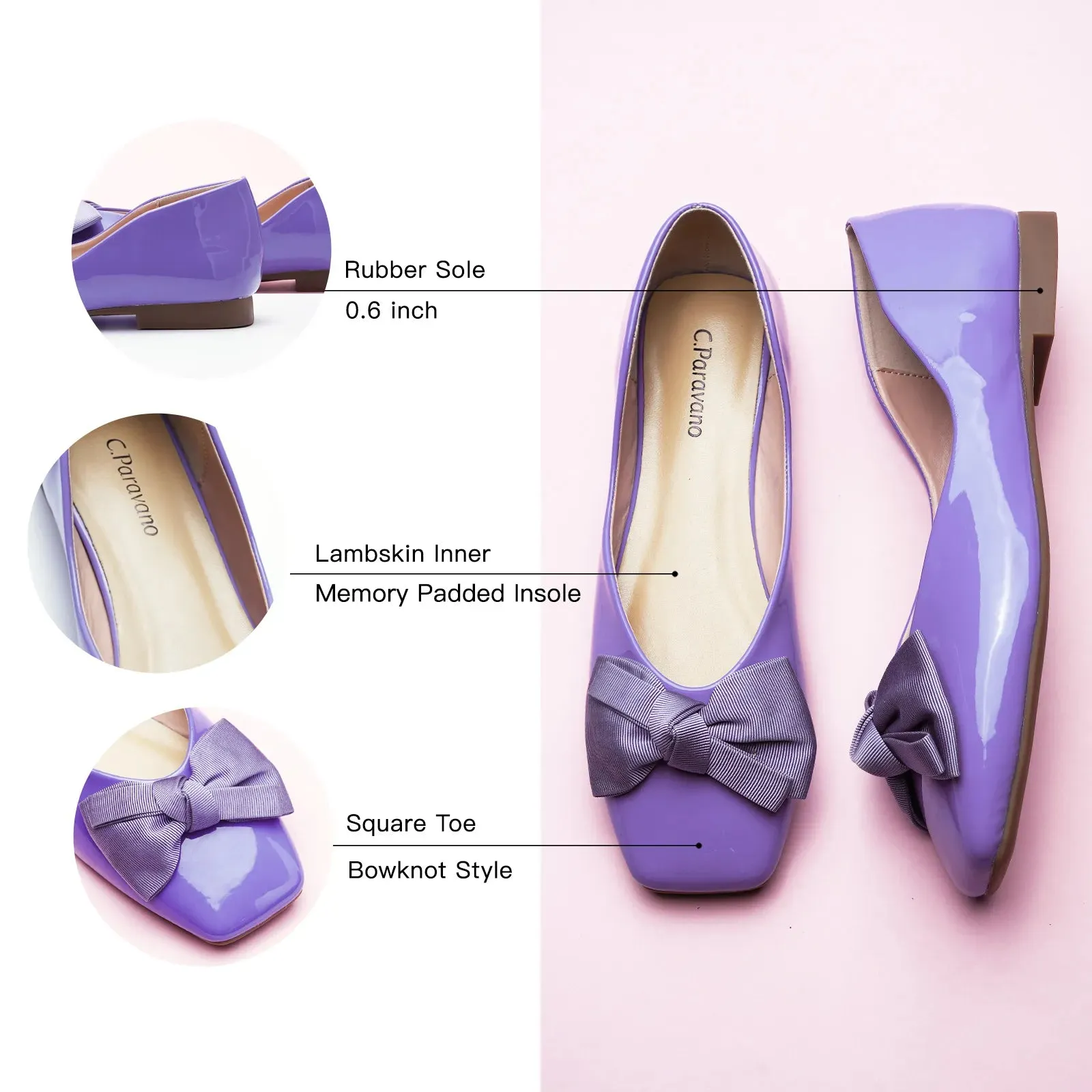 Patent Bow Ballerina Flats (Eva)