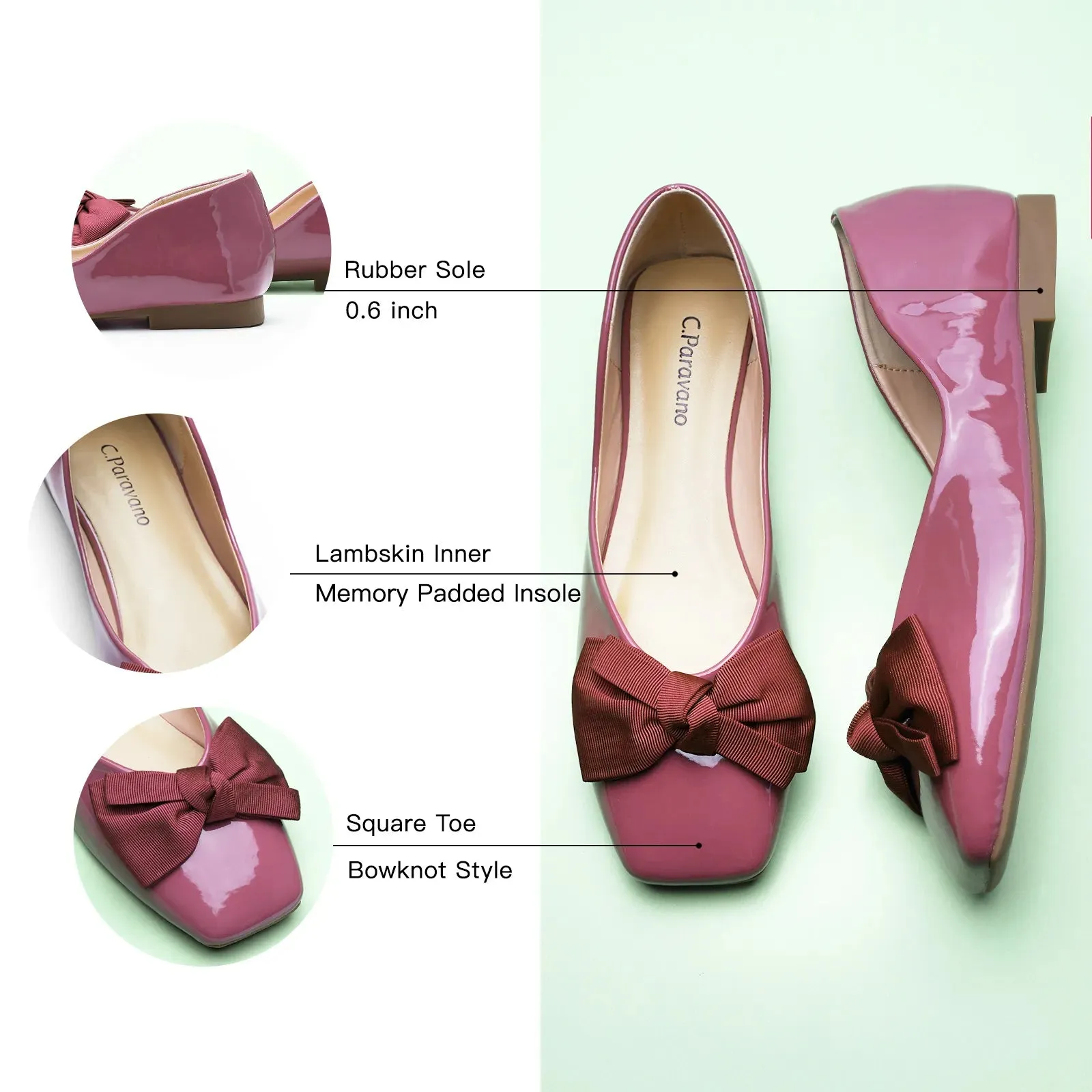 Patent Bow Ballerina Flats (Eva)