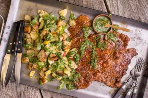 Pork Steaks & Grilled Farmers Market Salad