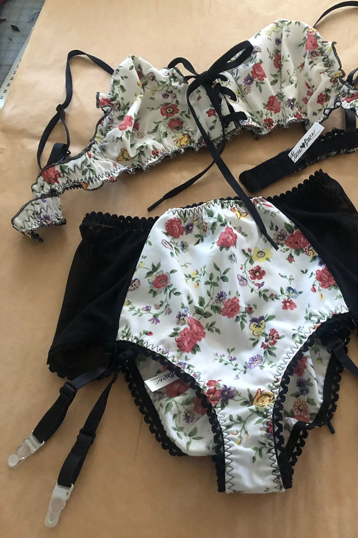 READY TO SHIP / Cardamine Lace Up Panty in Wild Rose (1S)