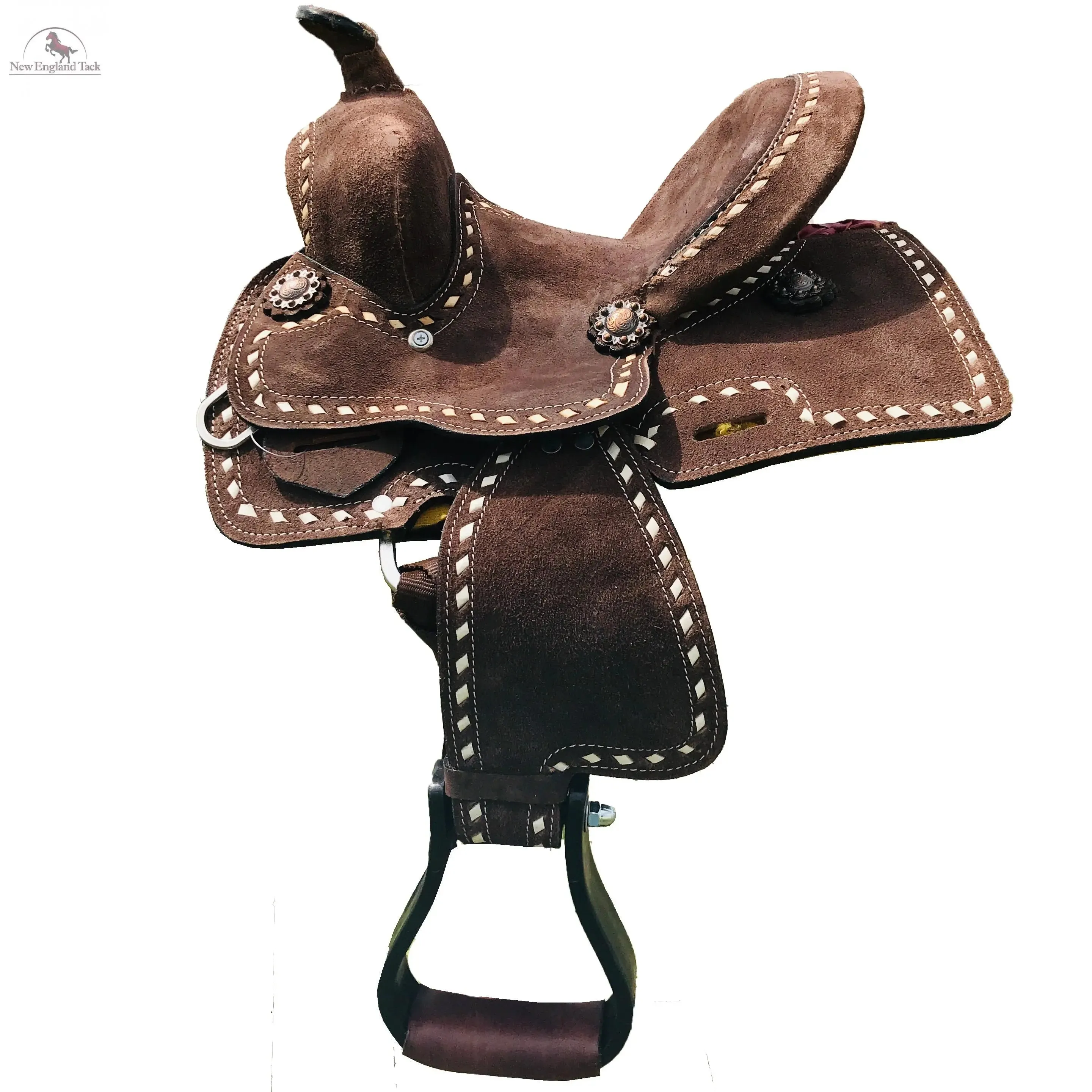 Resistance Mini/pony Rough Out Barrel Style Deep Seat Saddle and Buck Stitch -8 Inch