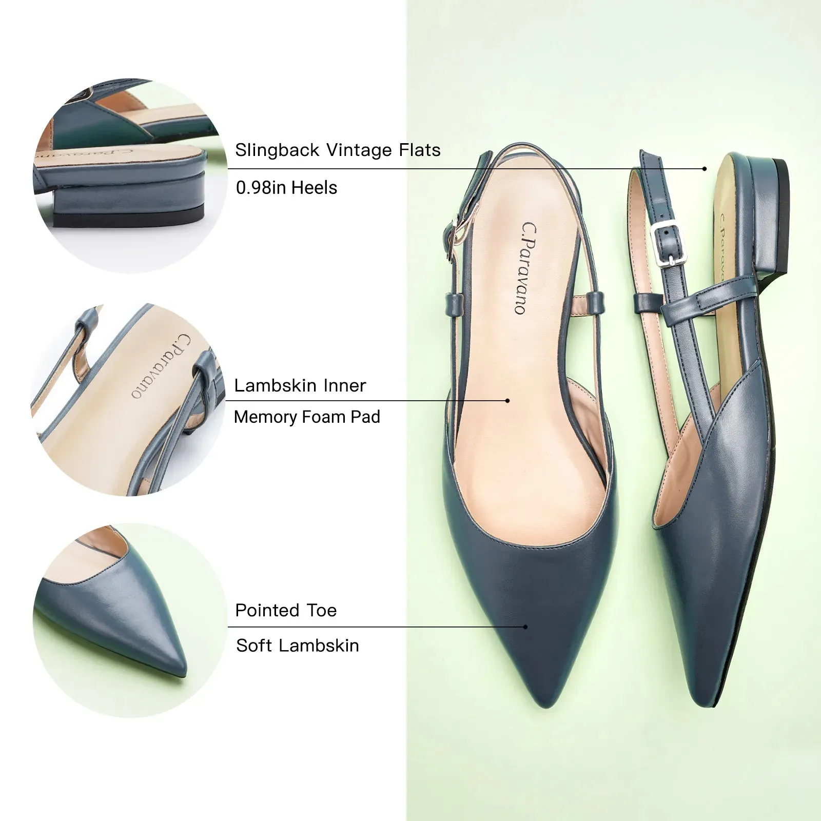 Sleek Slingback Flats (Freya)