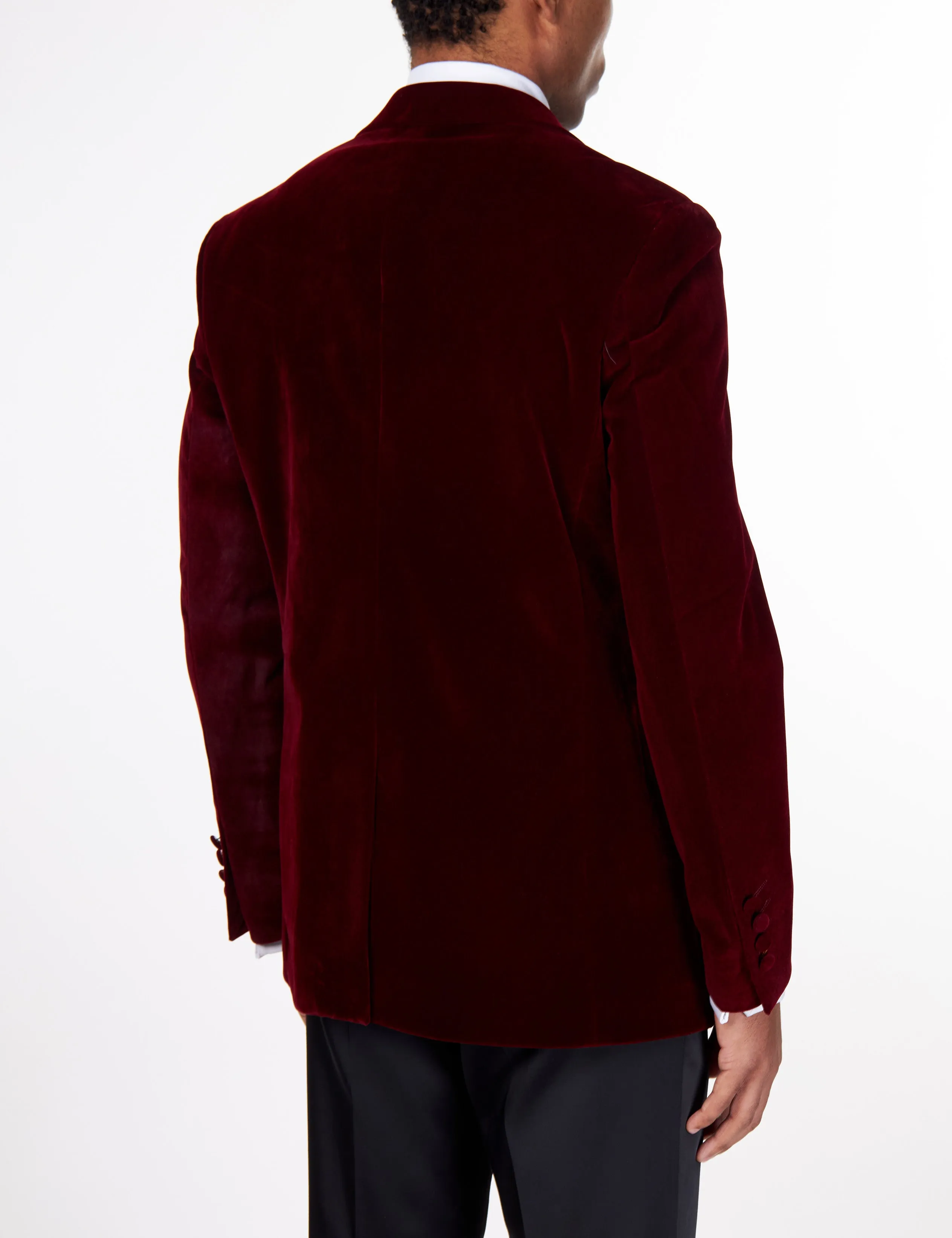 STAN – BURGUNDY VELVET TUXEDO SMOKING JACKET