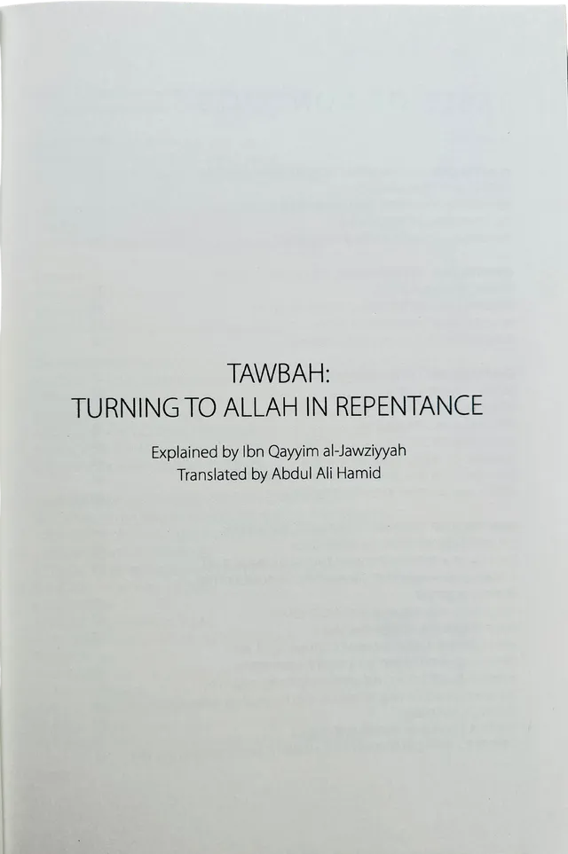 Tawbah: Turning to Allah in Repentance - Large size with 20 simple ways to make tawbah