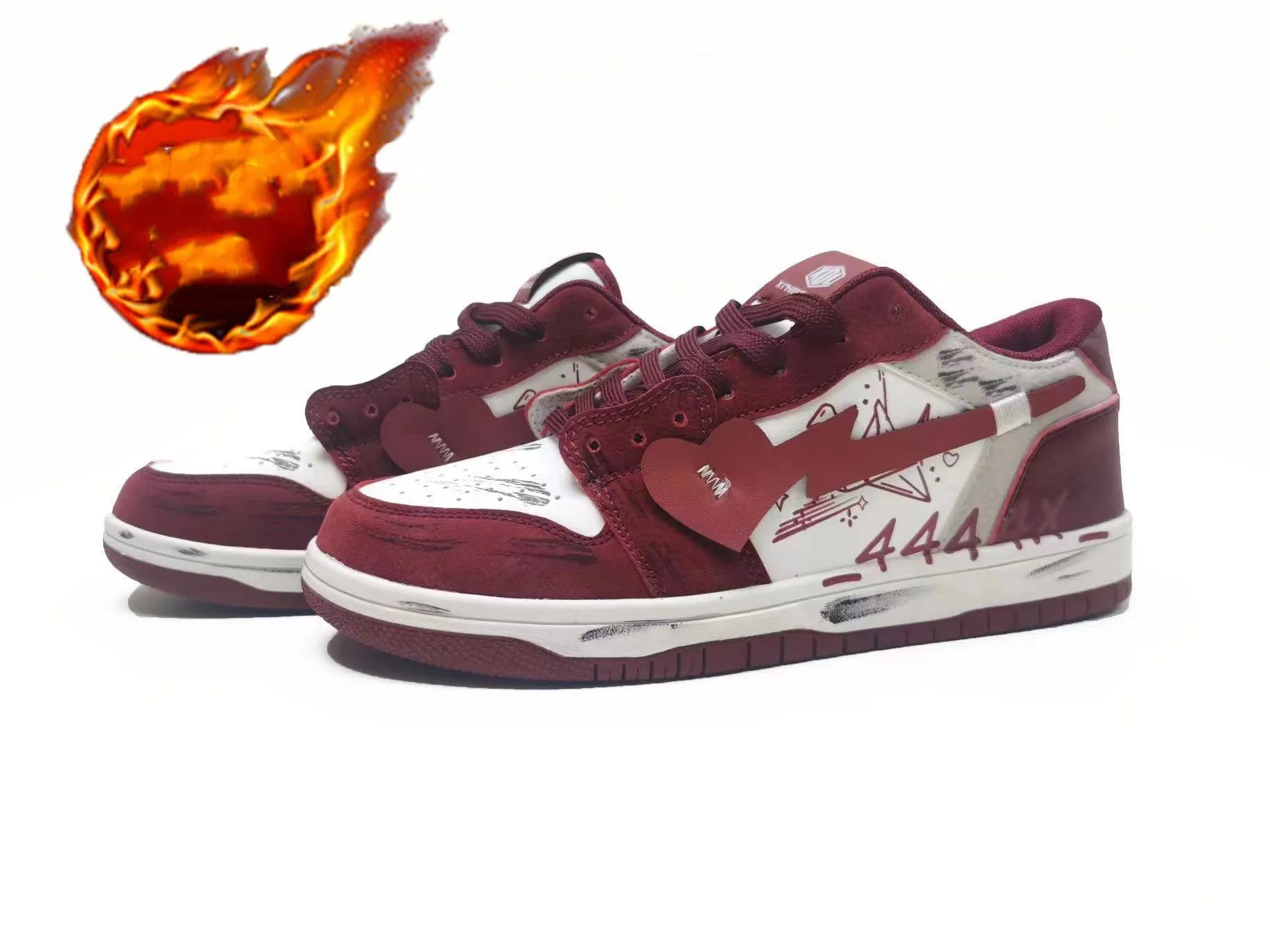 Toleet Skippin' School Shooting Heart Sneakers