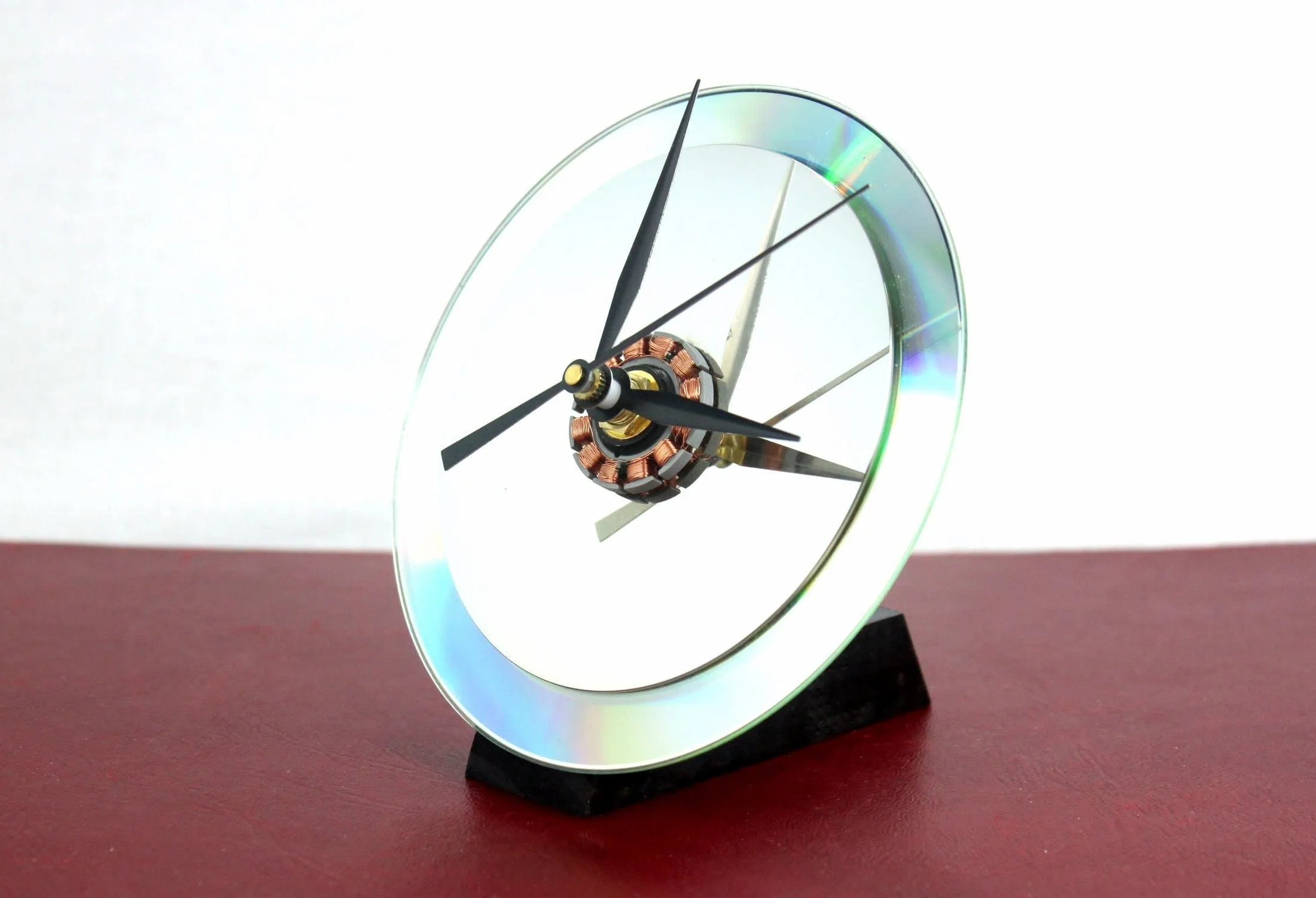 Upcycled Dual Disk Platter Hard Drive Wall & Desk Clock - Gift for geeks - gift for IT