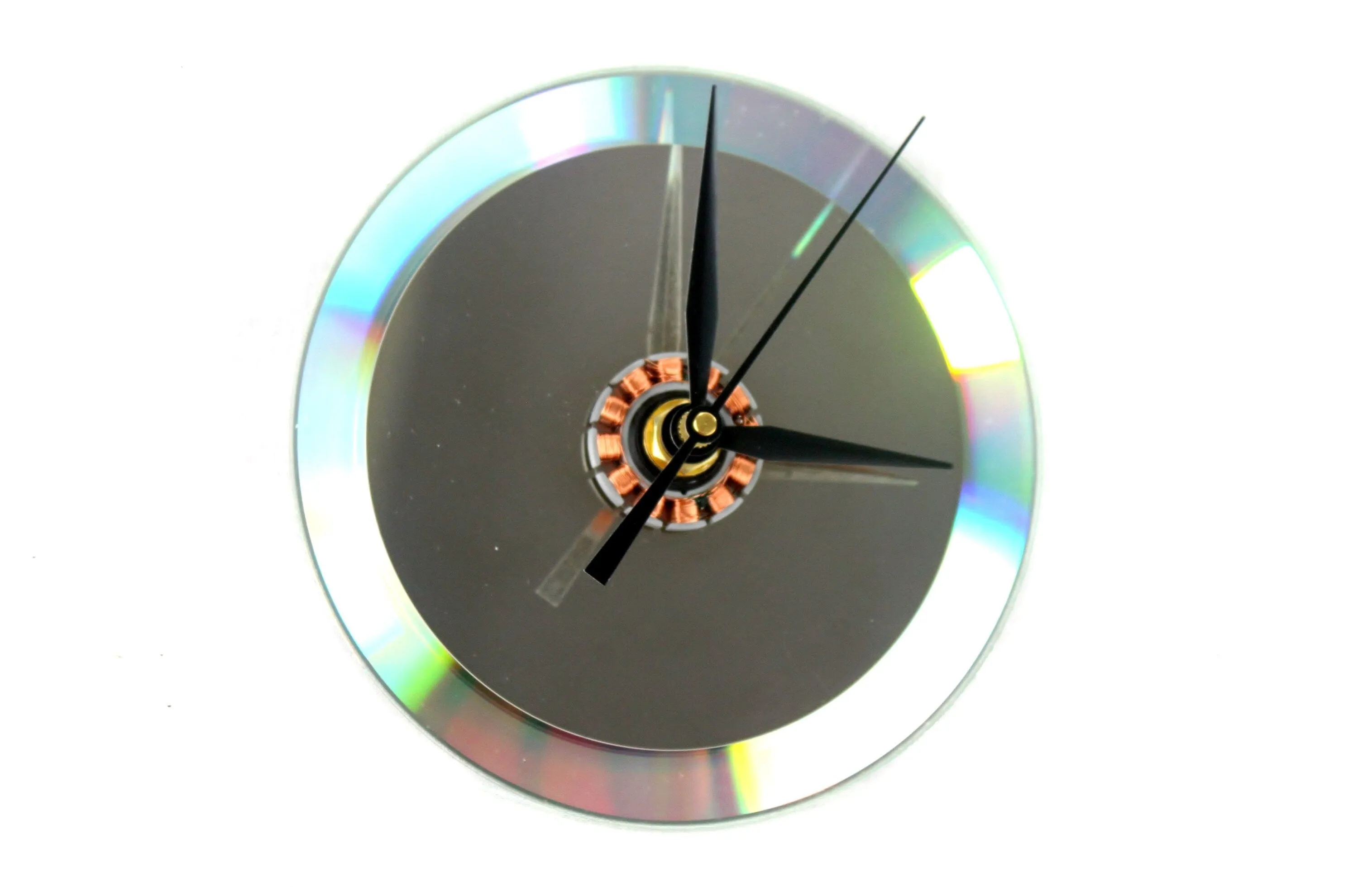 Upcycled Dual Disk Platter Hard Drive Wall & Desk Clock - Gift for geeks - gift for IT