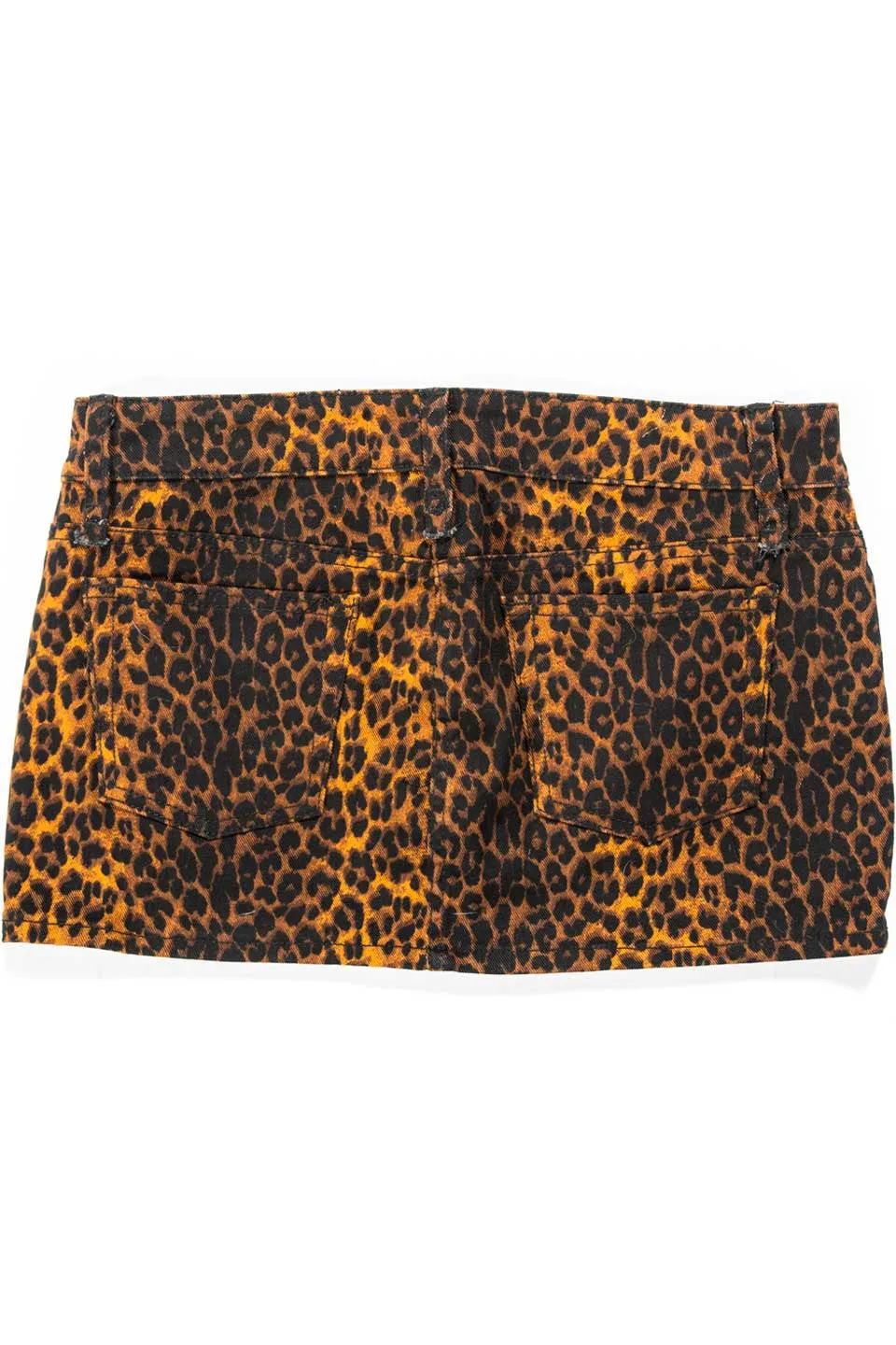 Vintage Leopard Short Jean Skirt