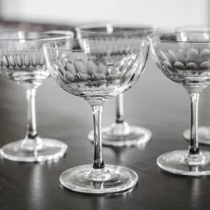 Vintage Style Champagne Saucers - Boxed Set of Six