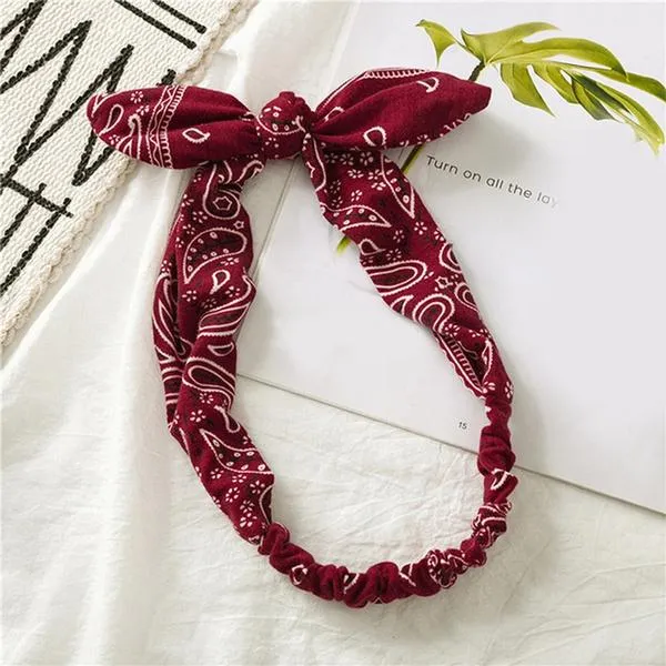 Women Fashion Sweet Retro Print Headbands